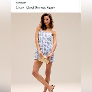 Abercrombie Linen-Blend Button Skort